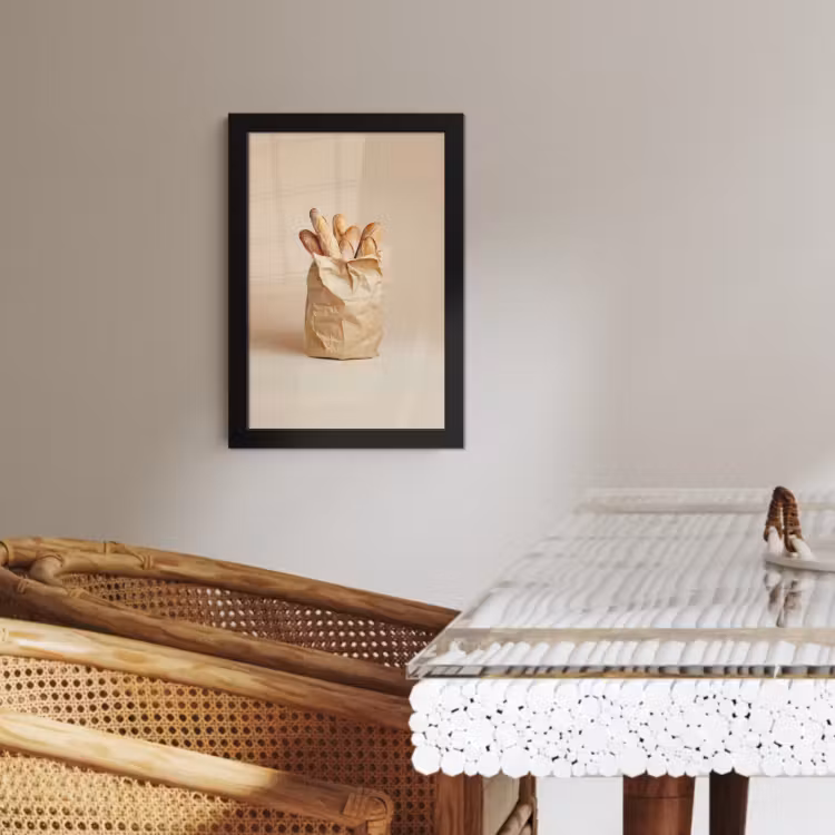 Poster met lijst - Baguette - Brood - Stokbrood - Beige — 2