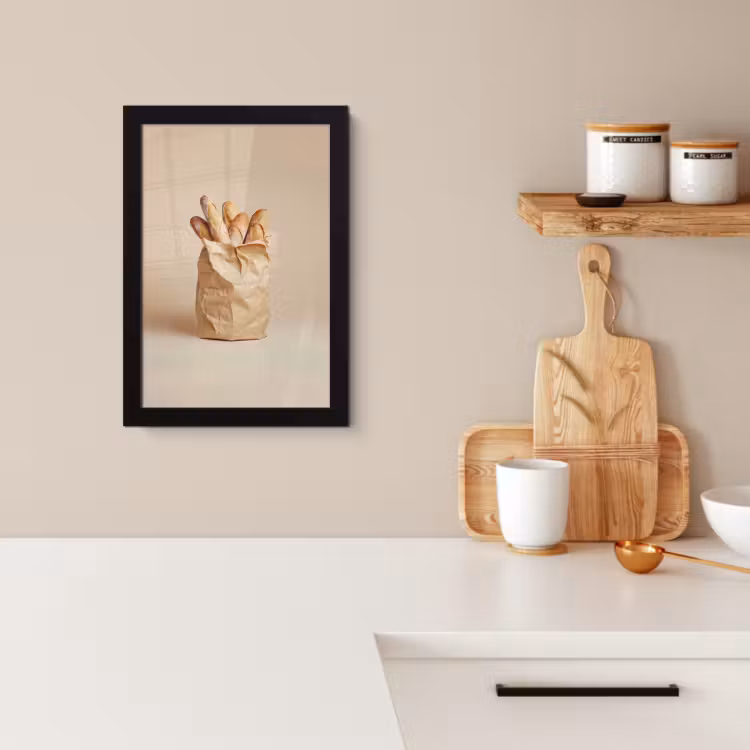 Poster met lijst - Baguette - Brood - Stokbrood - Beige — 3