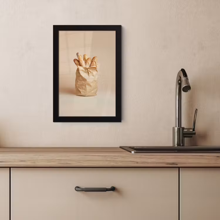 Poster met lijst - Baguette - Brood - Stokbrood - Beige — 4