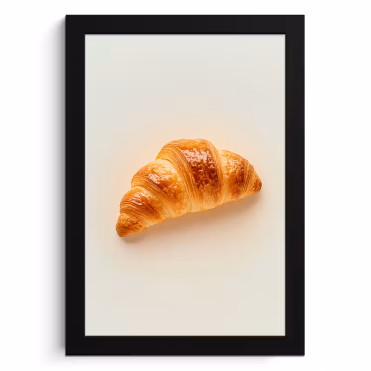 Poster met lijst - Croissant - Brood - Beige — 1