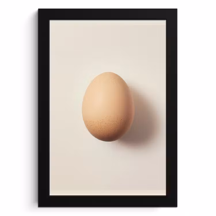 Poster met lijst - Ei - Beige - Ovaal - Egaal — 1