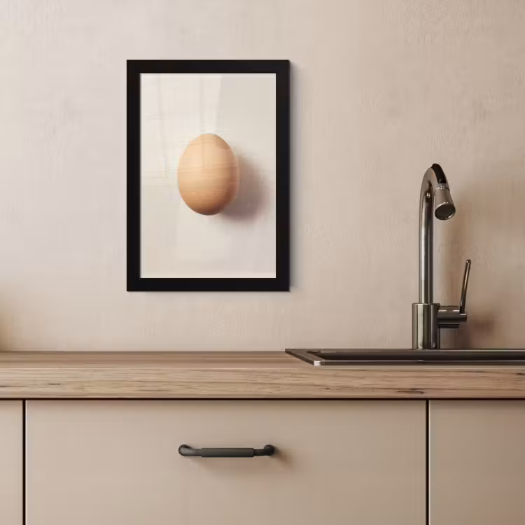 Poster met lijst - Ei - Beige - Ovaal - Egaal — 4