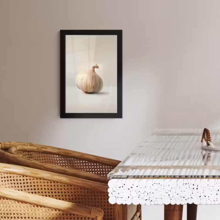 Poster met lijst - Knoflook - Natuurlijk - Beige — 4