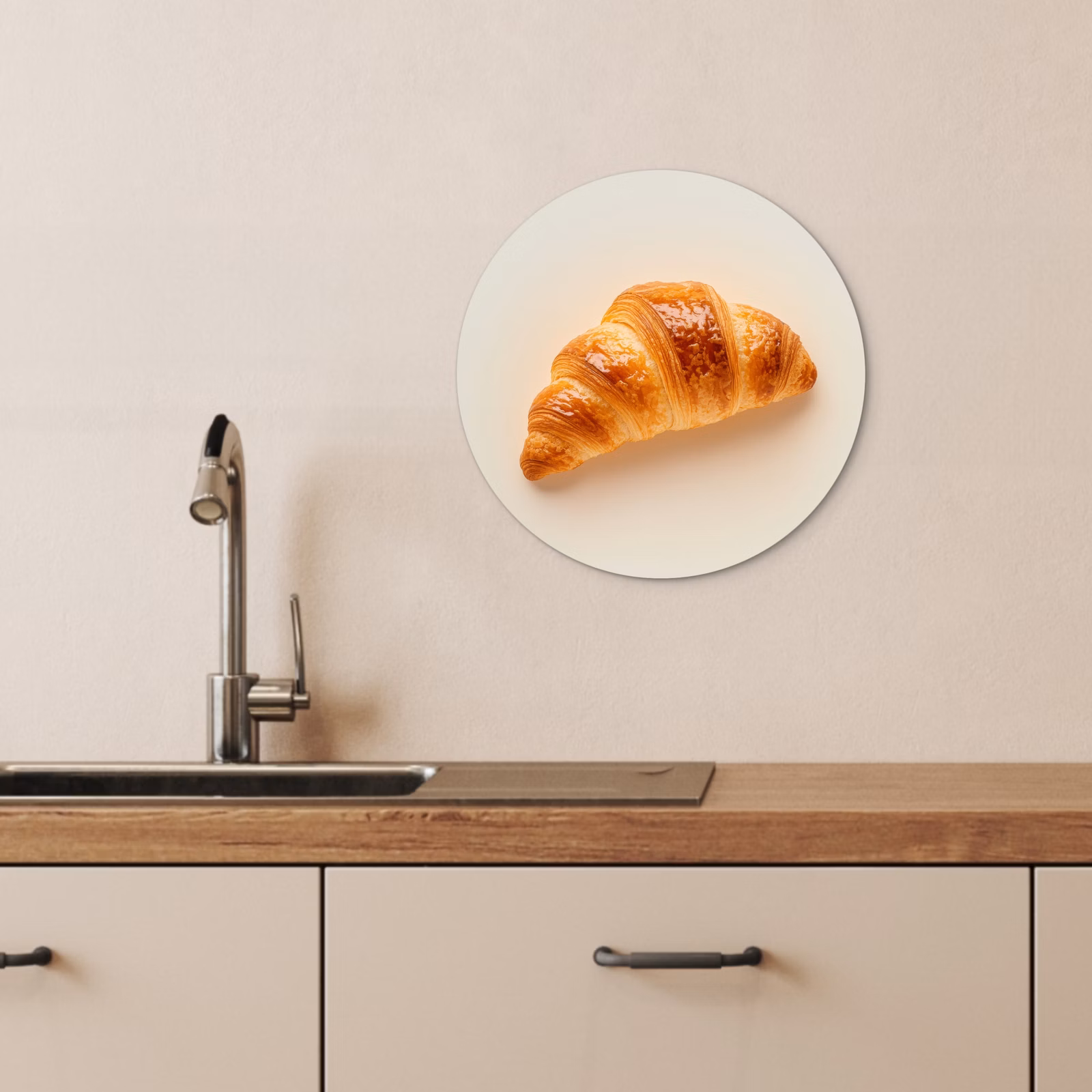 Muurcirkel - Croissant - Brood - Beige — 1