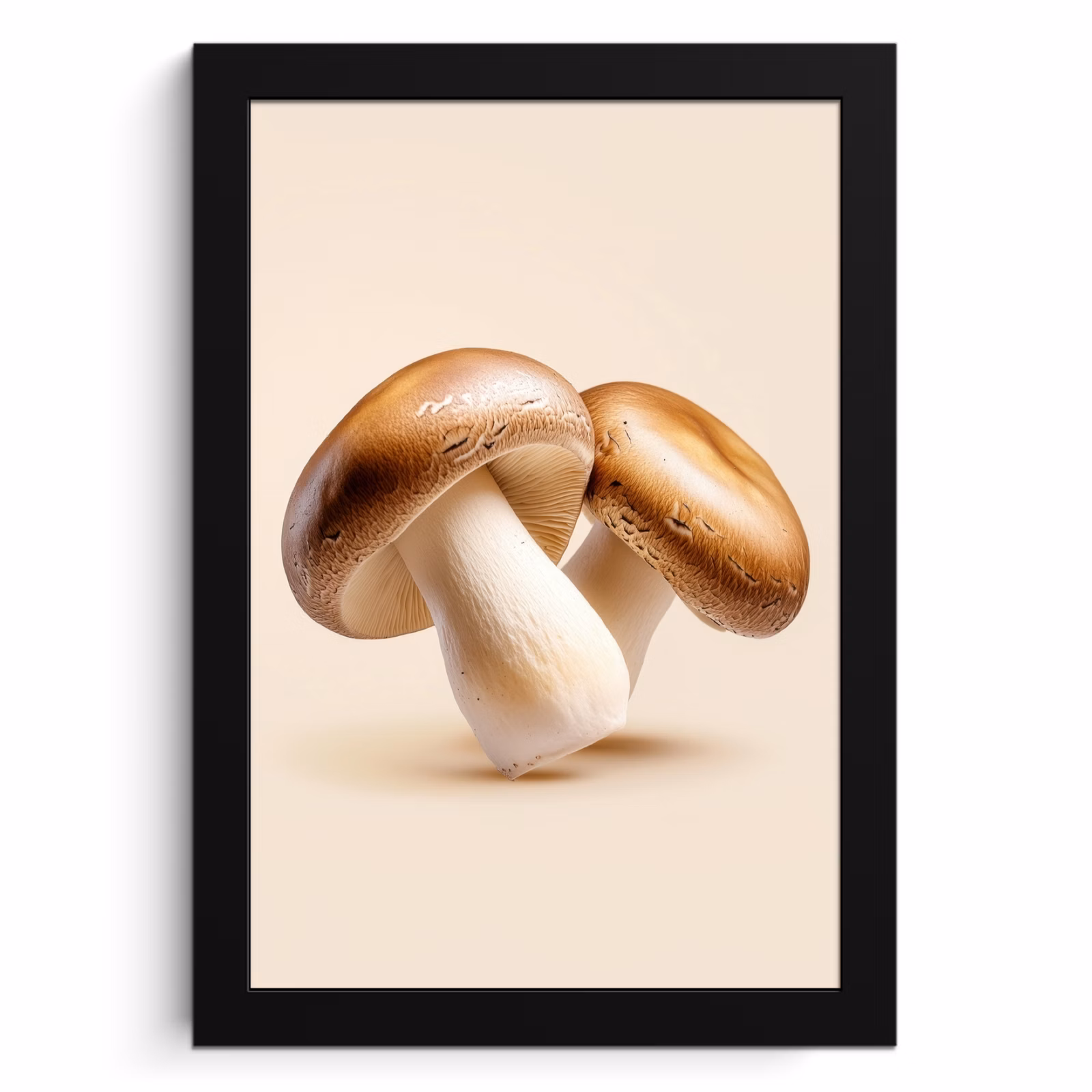 Poster met lijst - Champignons - Zacht - Beige — 1