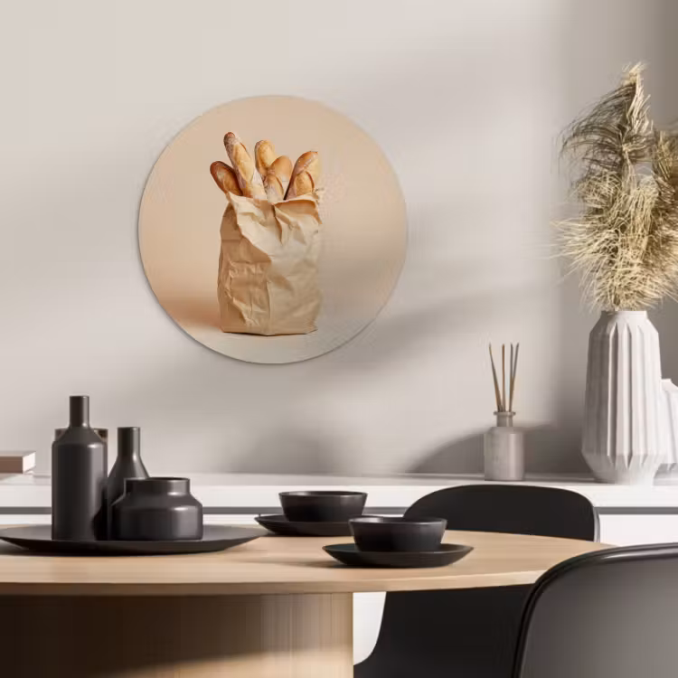 Muurcirkel - Baguette - Brood - Stokbrood - Beige — 1