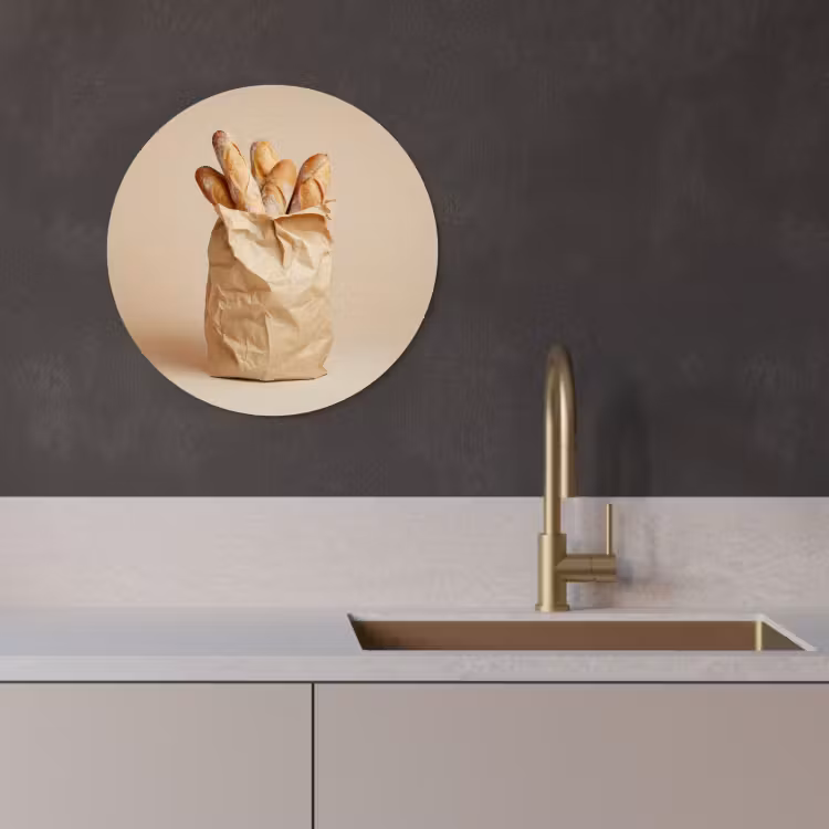 Muurcirkel - Baguette - Brood - Stokbrood - Beige — 2