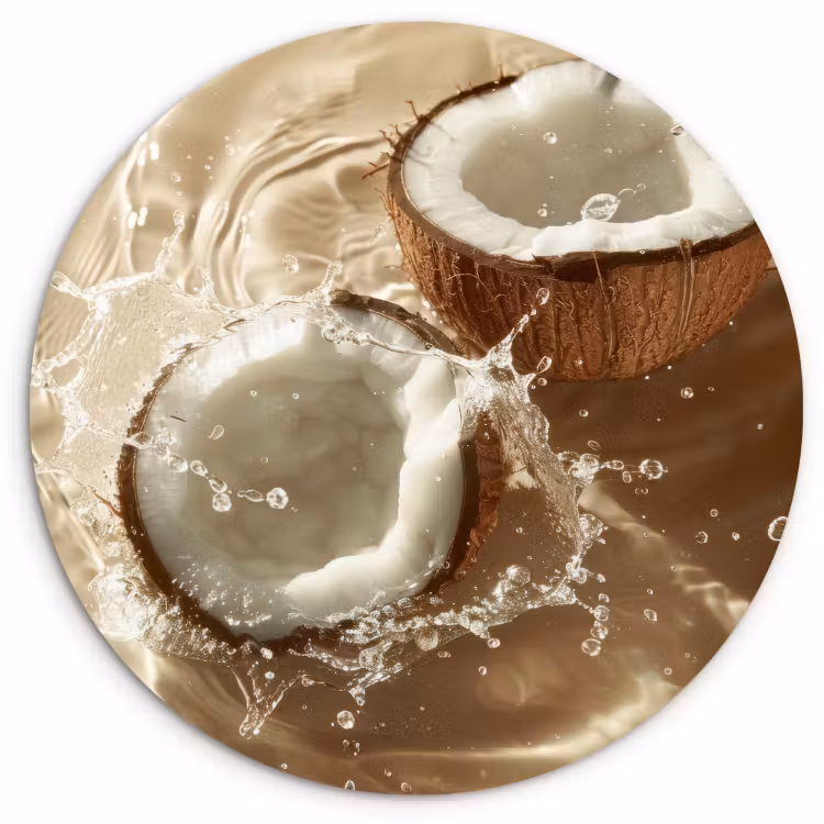 Muurcirkel - Kokosnoot - Water - Beige - Spetters — 4