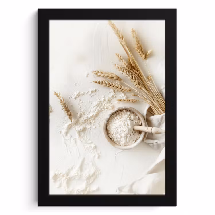 Poster met lijst - Bloem - Hout - Tarwe — 1