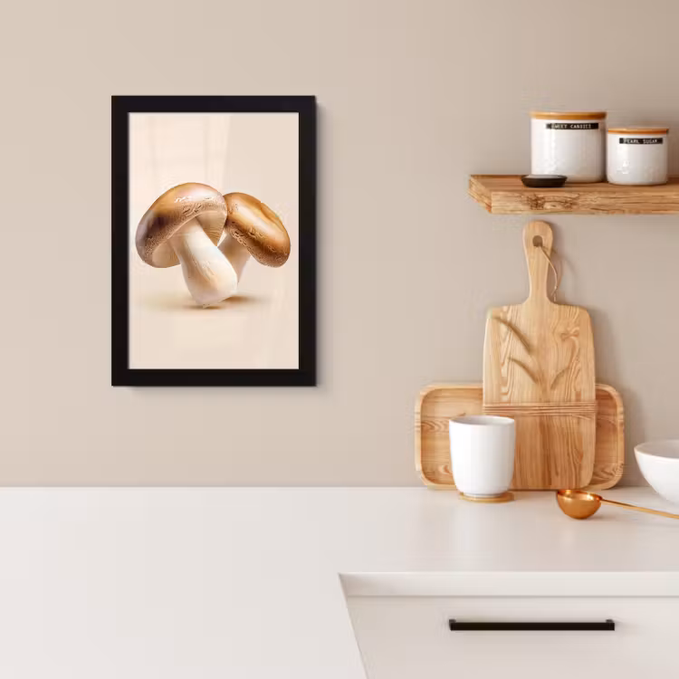 Poster met lijst - Champignons - Zacht - Beige — 2
