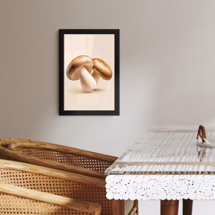 Poster met lijst - Champignons - Zacht - Beige — 3
