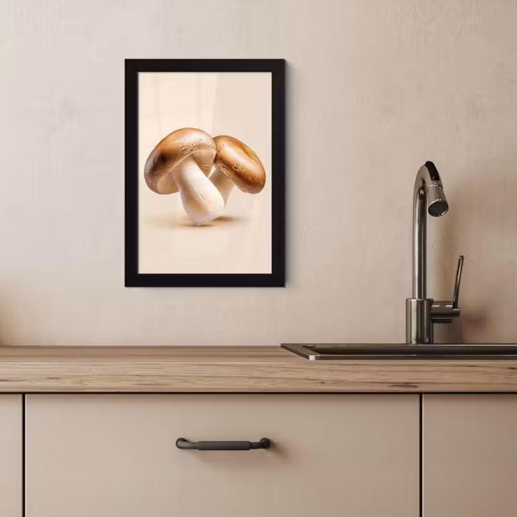 Poster met lijst - Champignons - Zacht - Beige — 4