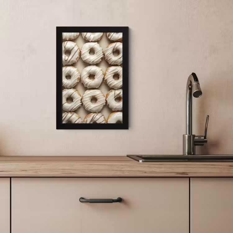 Poster met lijst - Donuts - Chocolade - Wit - Beige — 2