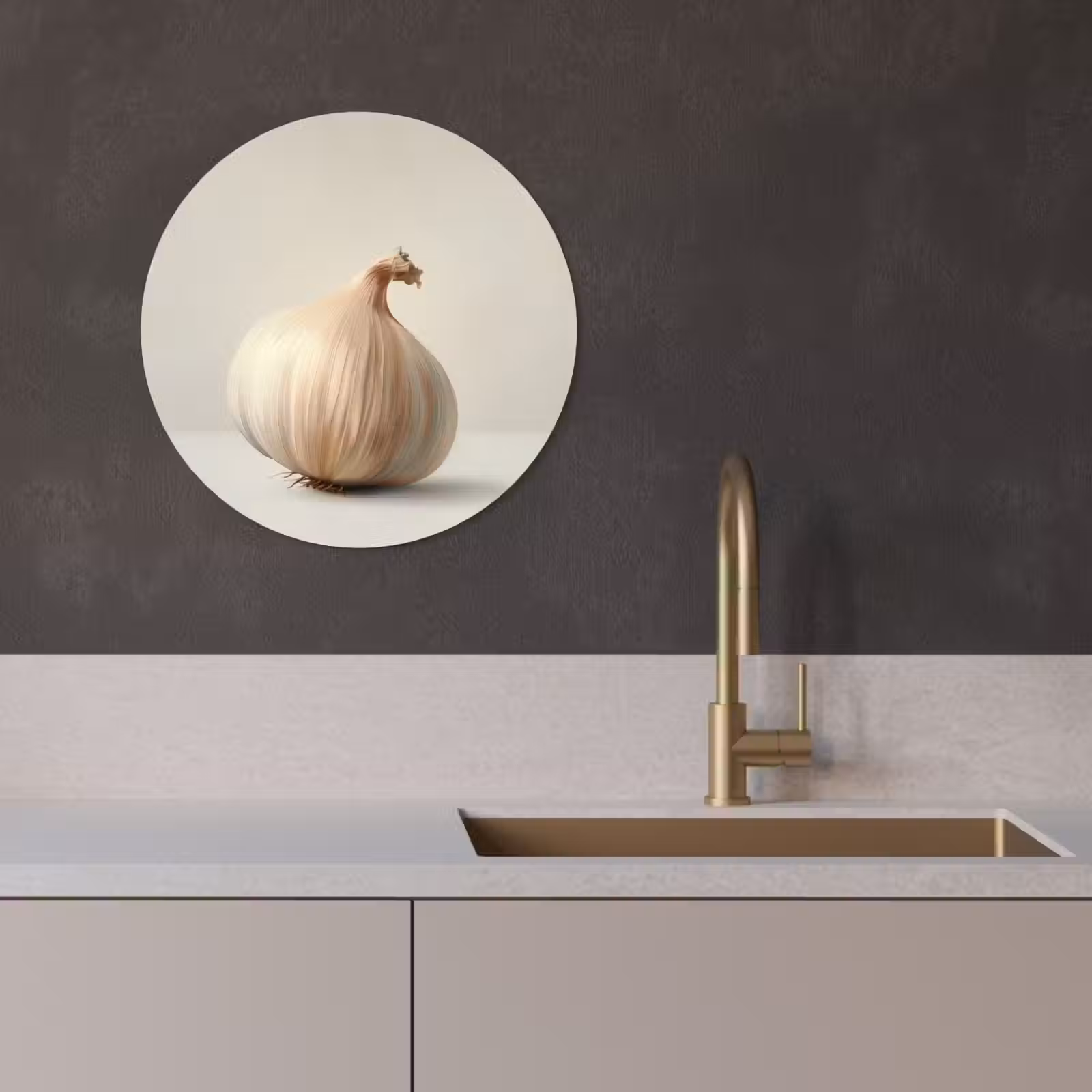 Muurcirkel - Knoflook - Natuurlijk - Beige — 1