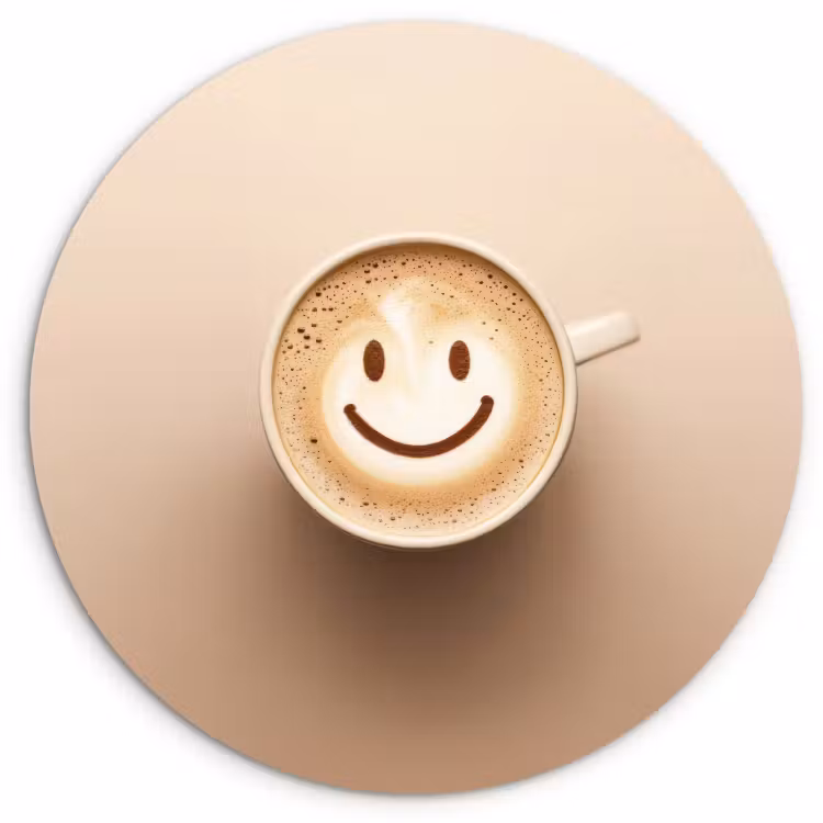 Muurcirkel - Koffie - Melkschuim - Lach - Beige — 3