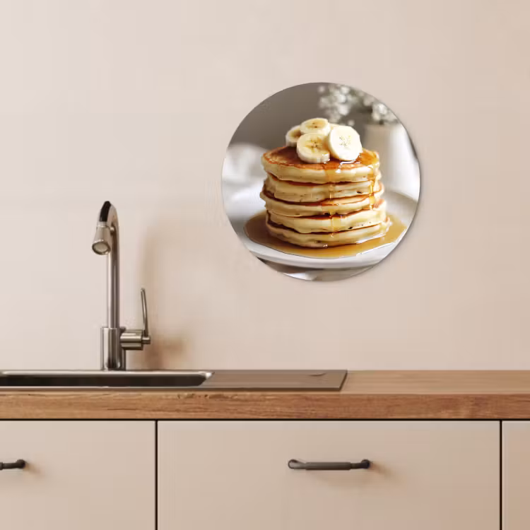 Muurcirkel - Pannenkoeken - Banaan - Siroop - Wit - Beige — 2