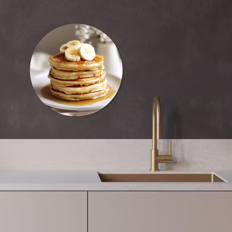 Muurcirkel - Pannenkoeken - Banaan - Siroop - Wit - Beige — 3