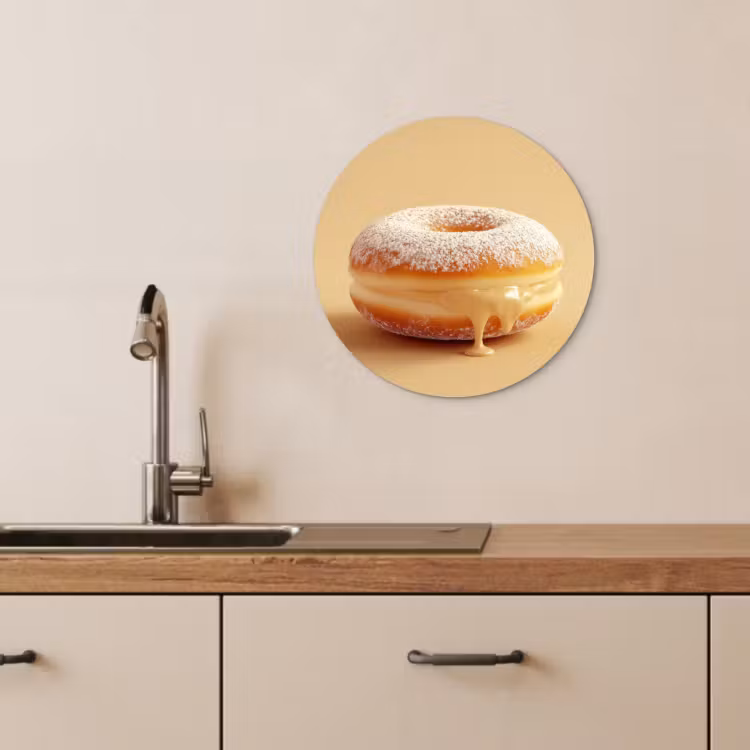 Muurcirkel - Donut - Romig - Poedersuiker - Beige — 4