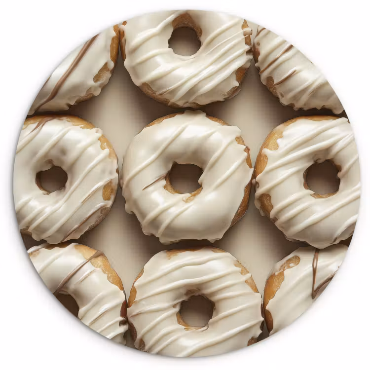 Muurcirkel - Donuts - Chocolade - Wit - Beige — 3