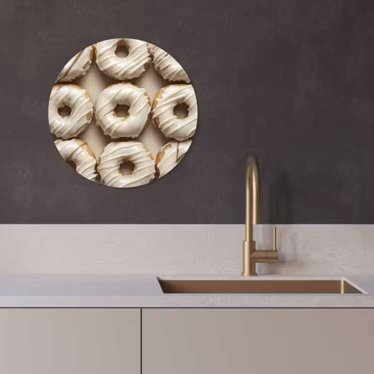Muurcirkel - Donuts - Chocolade - Wit - Beige — 4