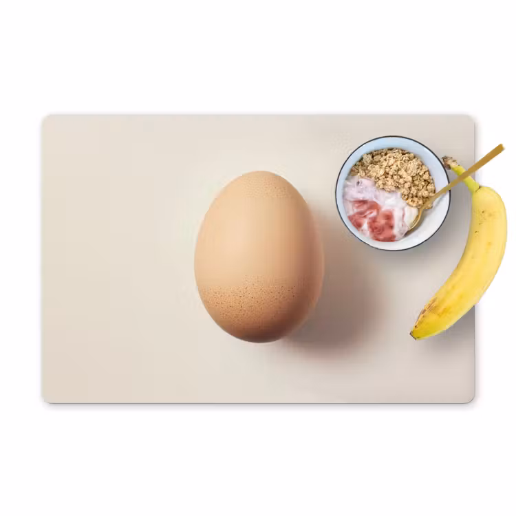 Placemat vinyl - Ei - Beige - Ovaal - Egaal — 1