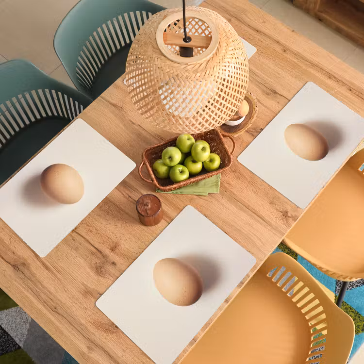 Placemat vinyl - Ei - Beige - Ovaal - Egaal — 3