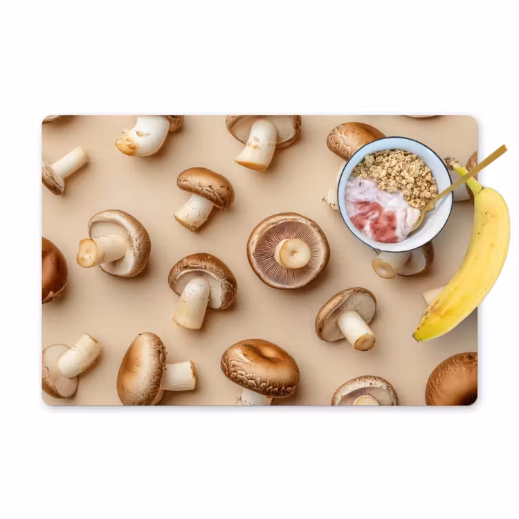 Placemat vinyl - Kastanje Champignons - Beige — 1