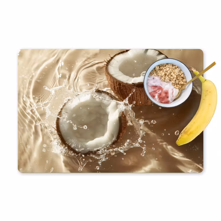 Placemat vinyl - Kokosnoot - Water - Beige - Spetters — 1