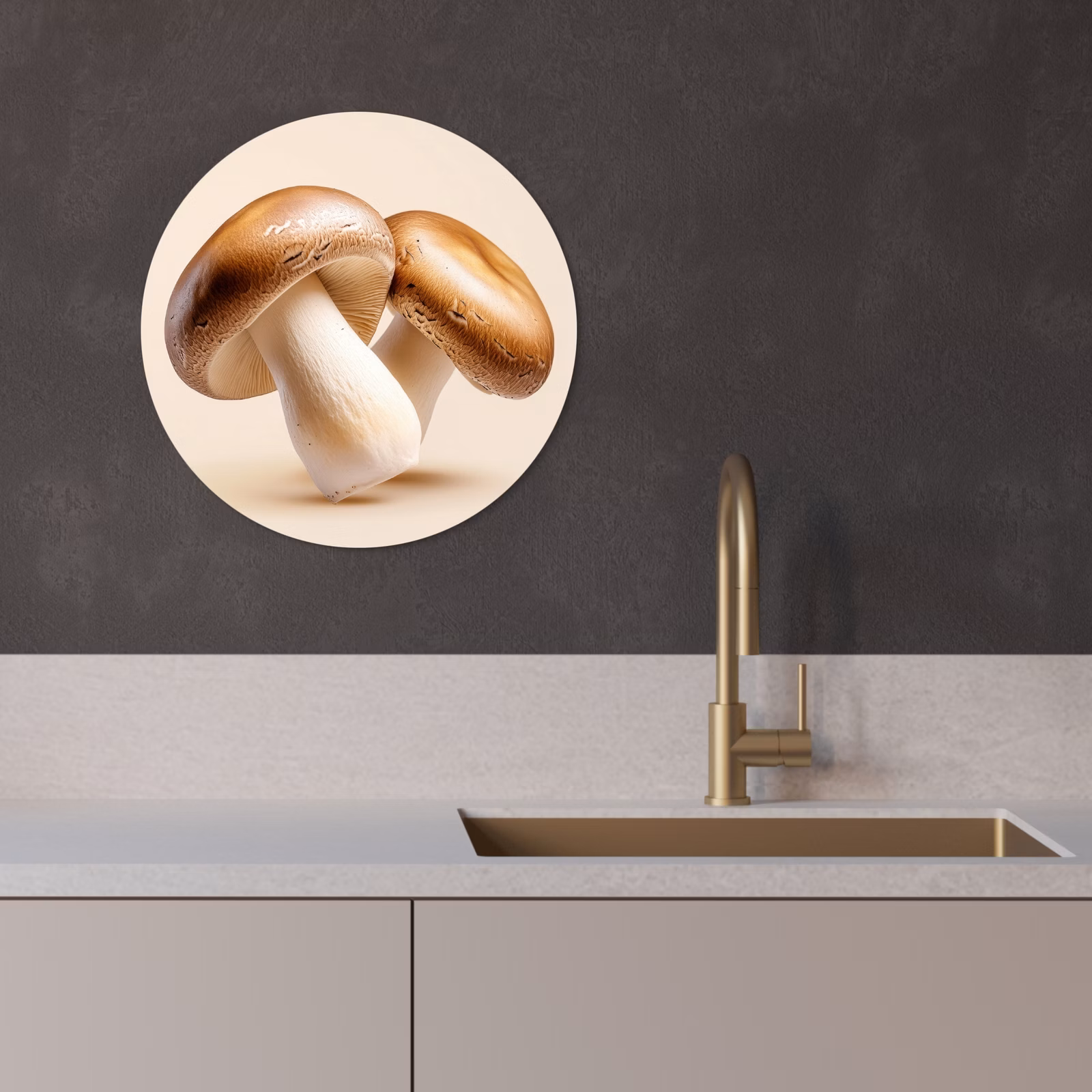 Muurcirkel - Champignons - Zacht - Beige — 1
