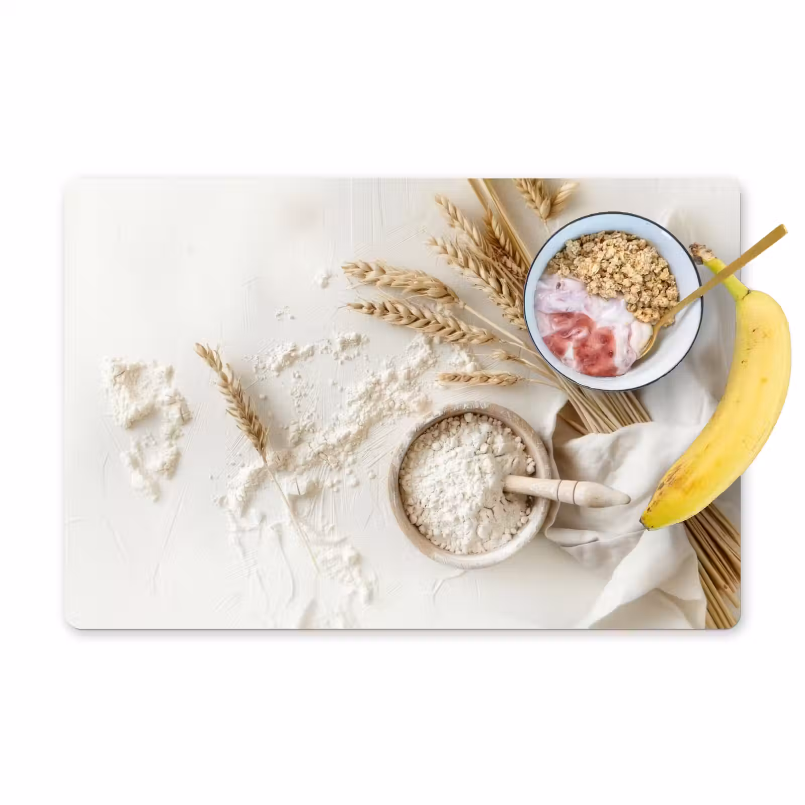 Placemat vinyl - Bloem - Hout - Tarwe — 1