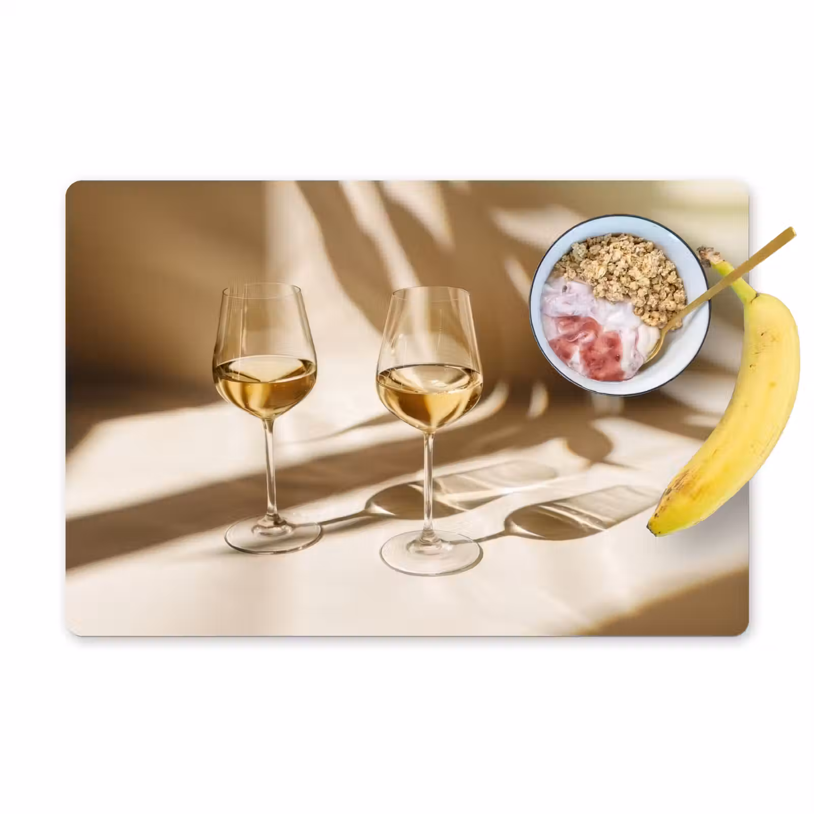 Placemat vinyl - Wijn - Wijnglazen - Wit — 1