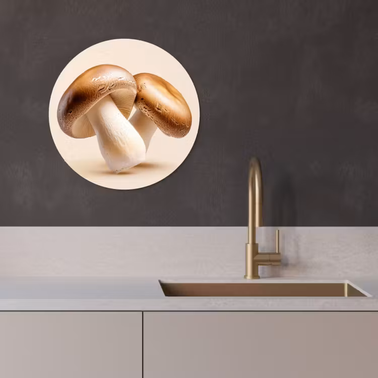 Muurcirkel - Champignons - Zacht - Beige — 1