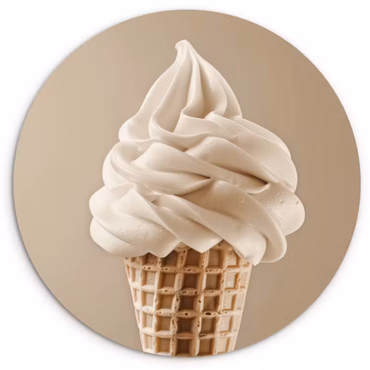 Muurcirkel - IJs - Softijs - Romig - Hoorntje - Beige — 4