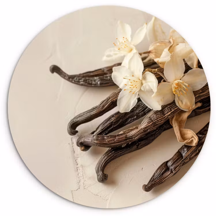 Muurcirkel - Vanille - Bloemen - Beige — 3