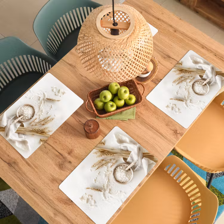 Placemat vinyl - Bloem - Hout - Tarwe — 3