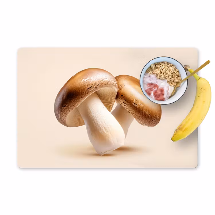 Placemat vinyl - Champignons - Zacht - Beige — 1