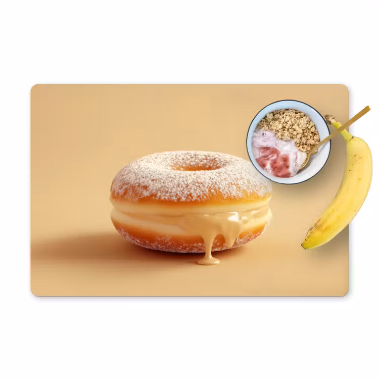 Placemat vinyl - Donut - Romig - Poedersuiker - Beige — 1