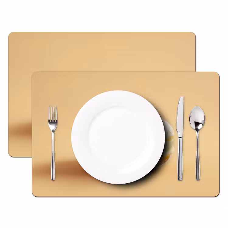 Placemat vinyl - Donut - Romig - Poedersuiker - Beige — 2