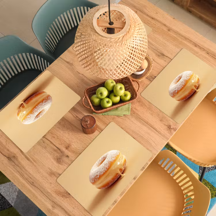 Placemat vinyl - Donut - Romig - Poedersuiker - Beige — 3