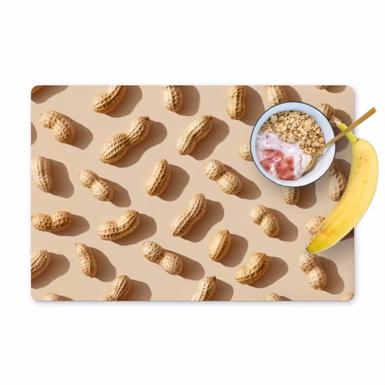 Placemat vinyl - Pinda's - Patroon - Beige — 1