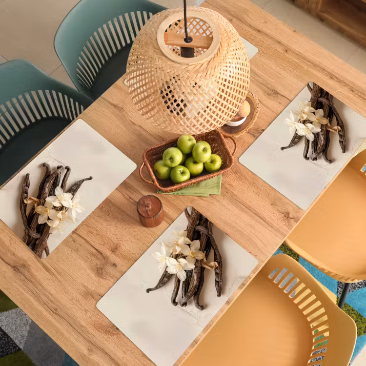 Placemat vinyl - Vanille - Bloemen - Beige — 3