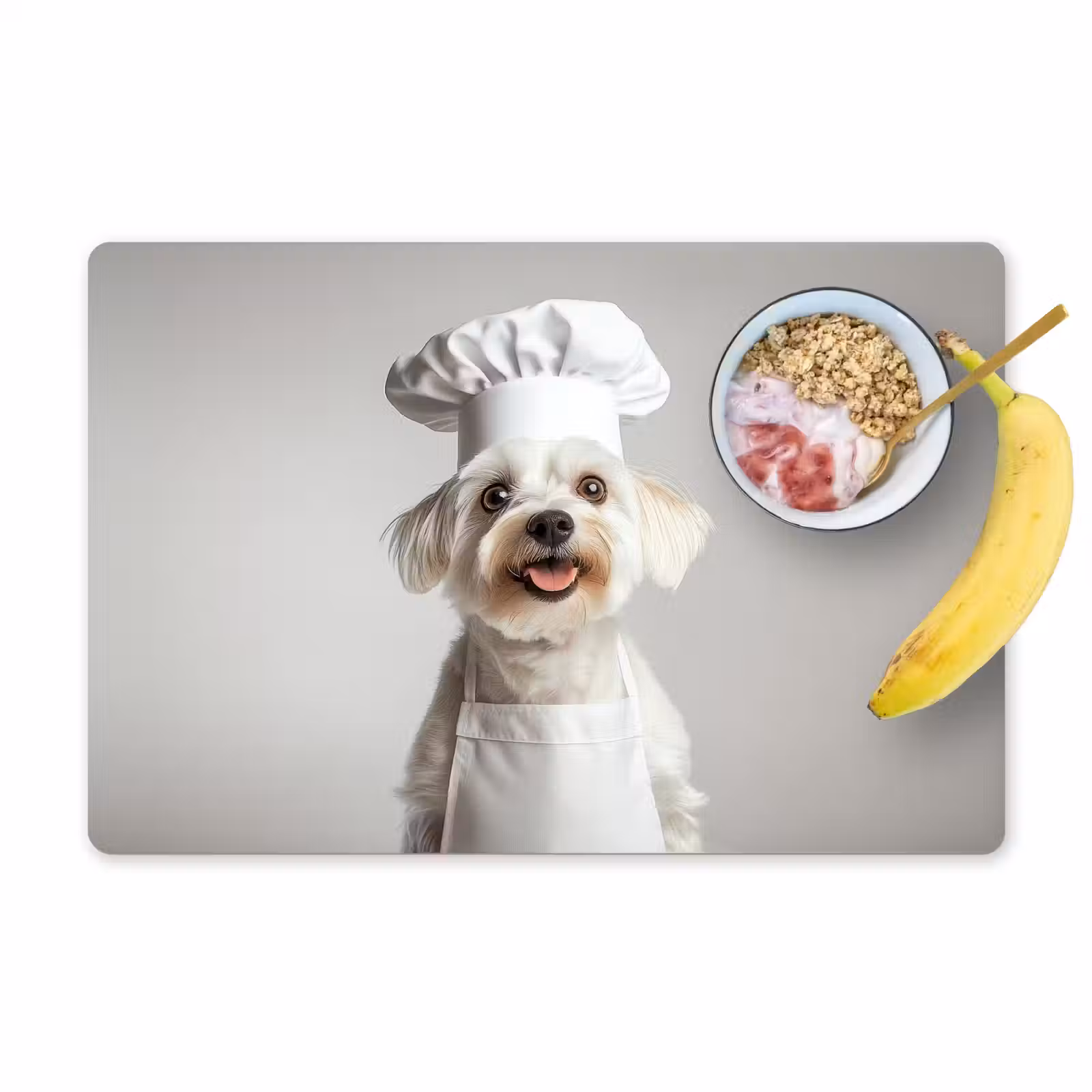 Placemat vinyl - Hond - Wit - Kok — 1