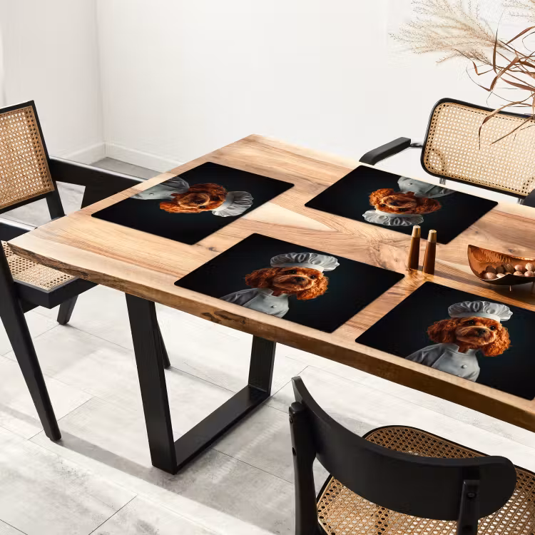 Placemat vinyl - Bruin - Kok - Hondje — 4