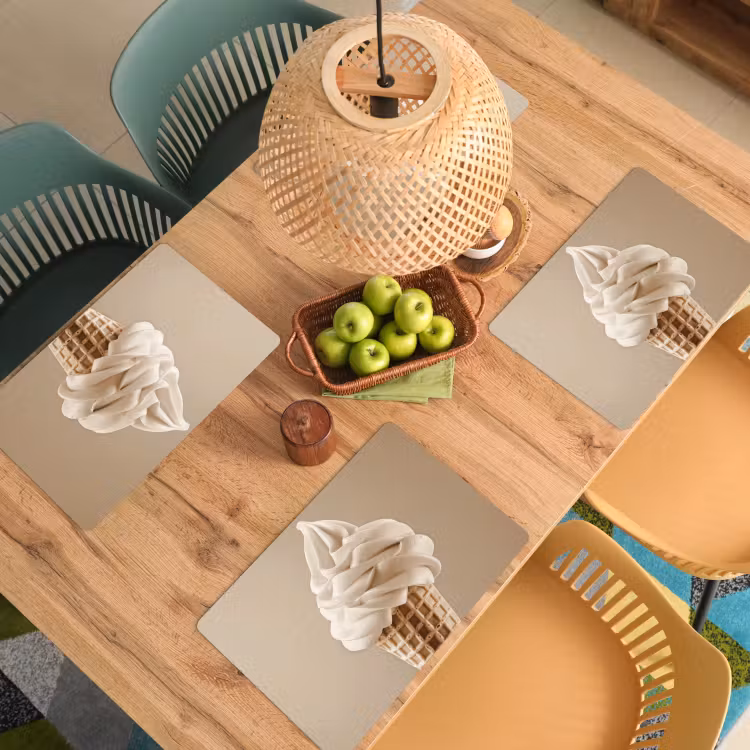 Placemat vinyl - IJs - Softijs - Romig - Hoorntje - Beige — 3
