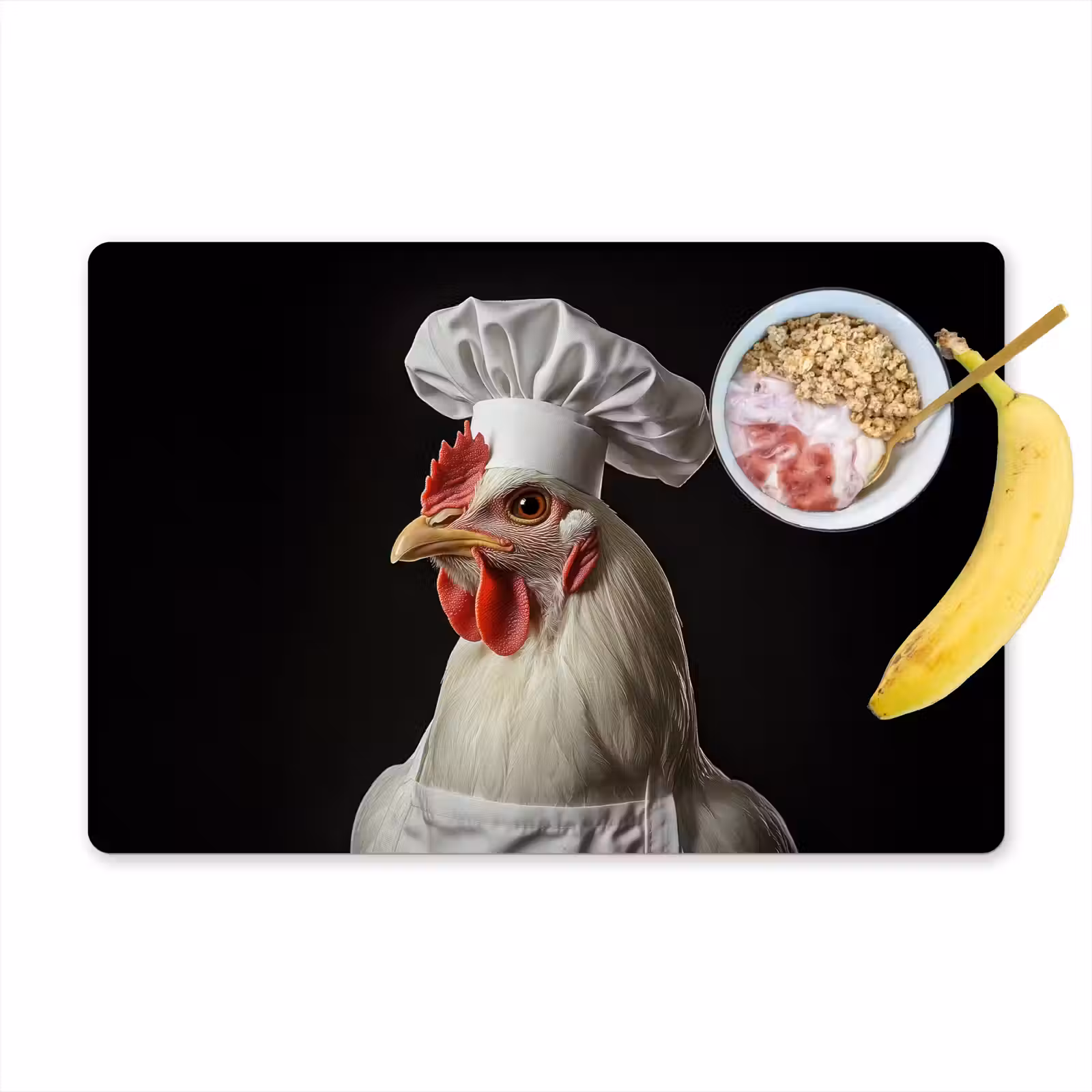 Placemat vinyl - Kok - Rood - Kip — 1