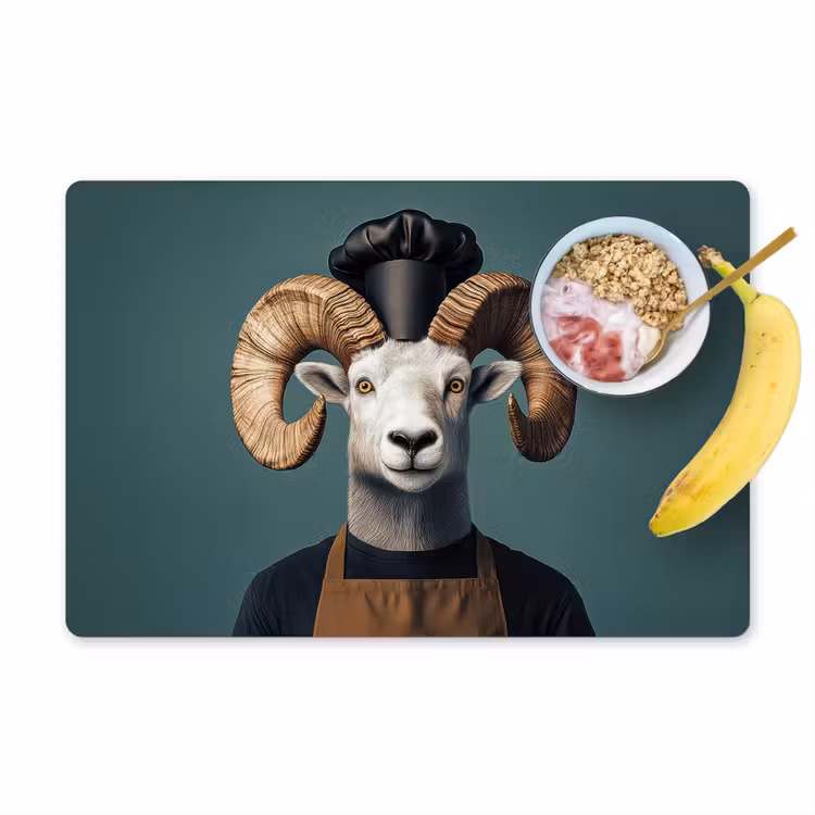 Placemat vinyl - Geit - Hoorns - Kokskleding — 1