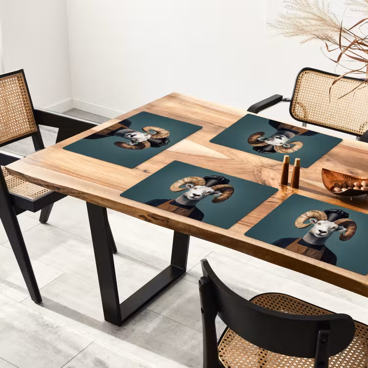 Placemat vinyl - Geit - Hoorns - Kokskleding — 4