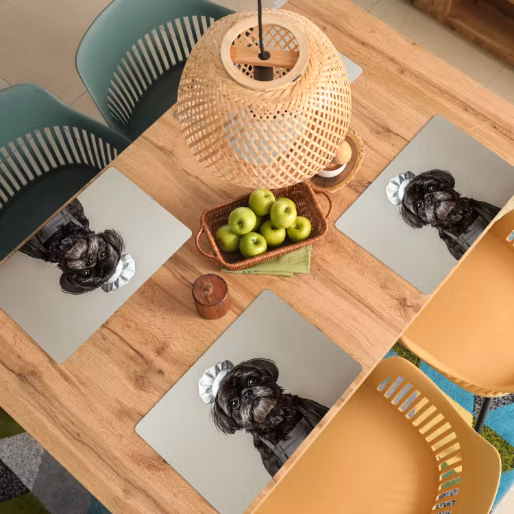 Placemat vinyl - Kokskleding - Zwart - Hondje — 3