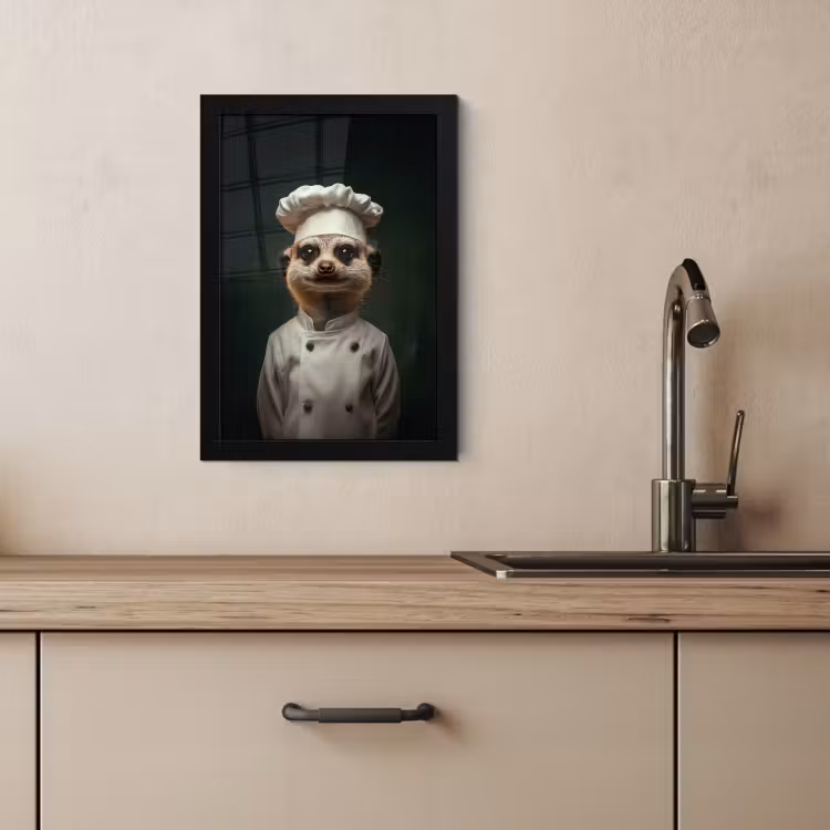 Poster met lijst - Dier - Kok - Stokstaartje — 3