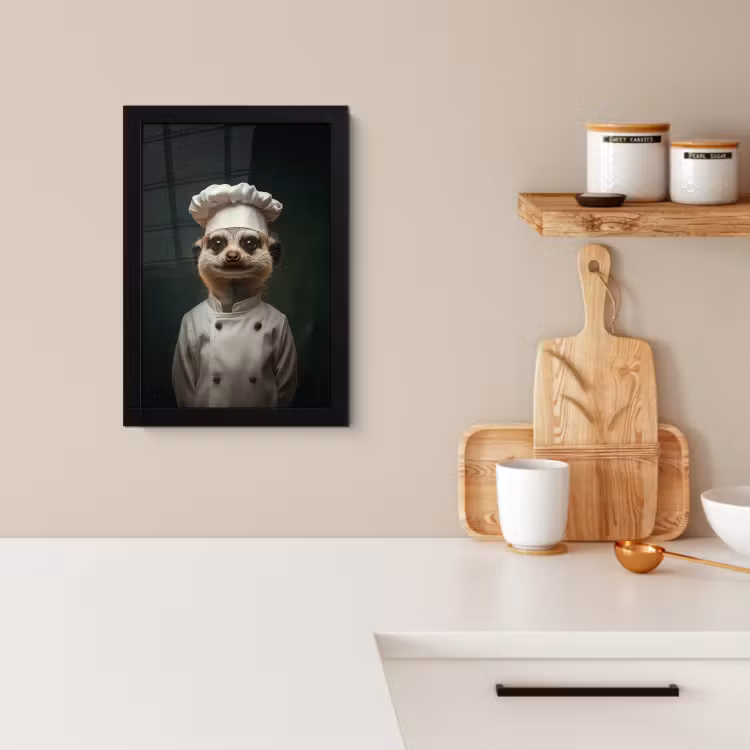 Poster met lijst - Dier - Kok - Stokstaartje — 4